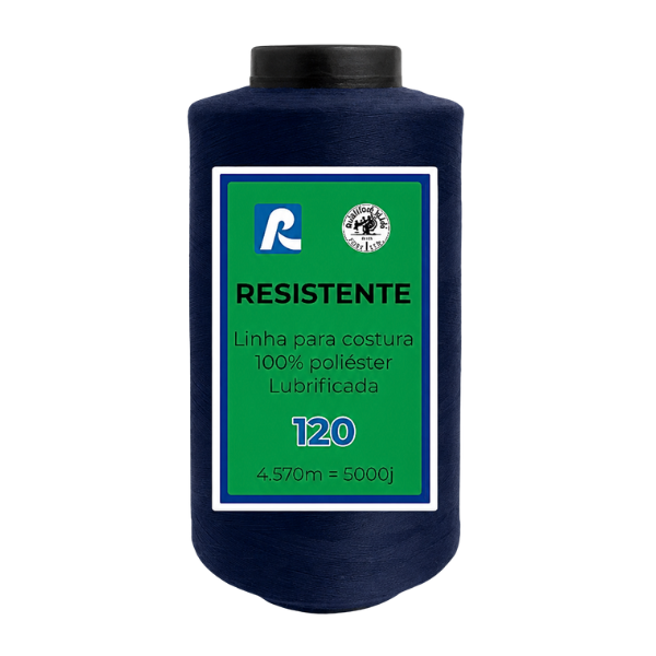 Linha de Costura Azul Marinho Cor 119 5000J (4.570m) Marca Resistente 100% Poliéster
