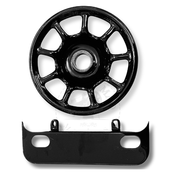 Volante + Base Longa P/ Singer / Elgin Std - Pretinha 15C 15x30 Raiado - All Black