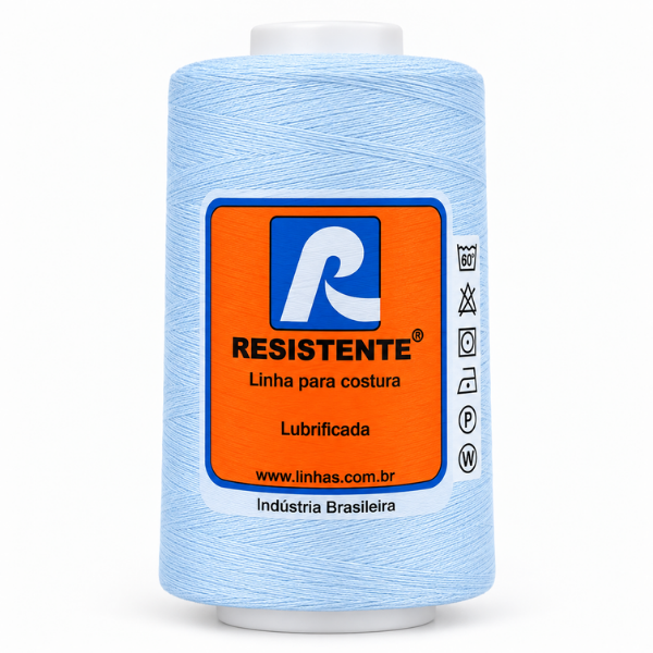 Linha Resistente 006/80 Azul Bebê Tex 40 5000m para Máquina Picueta 100% Poliéster