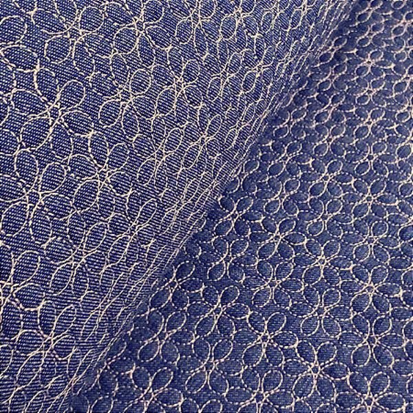 Jeans Matelassê Flor Caramelo 50cm x 1,40mt