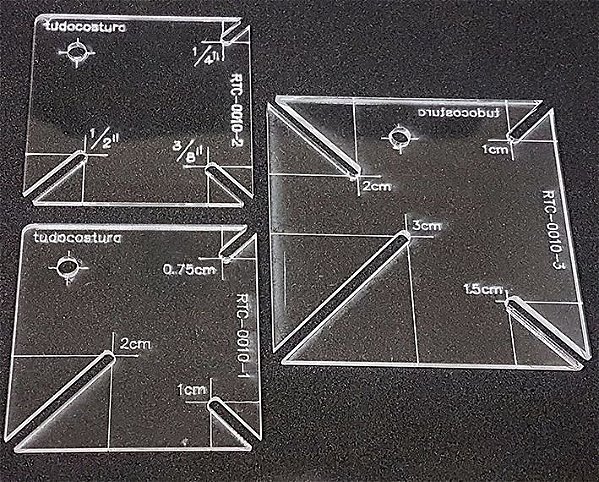 Régua Acrilica Canto Mitrado 3pçs RCT0010