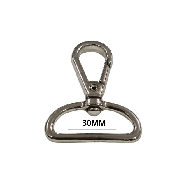 Mosquetão 30mm Niquelado