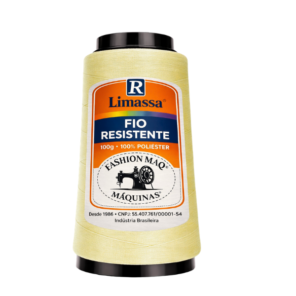 Fio Resistente Cor 001 Amarelo Bebê 100g Marca Resistente 100% Poliéster#