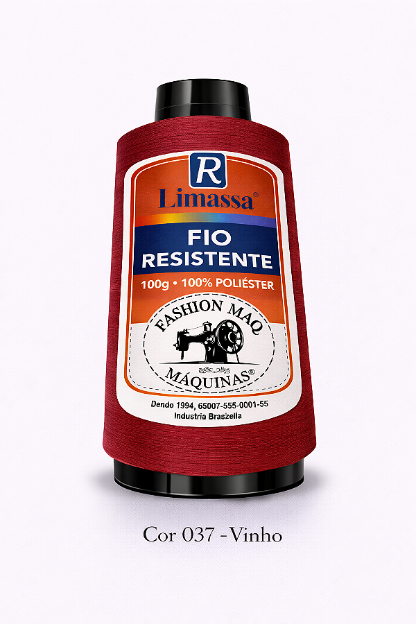 Fio Resistente Cor 037 Vinho 100g Marca Resistente 100% Poliéster