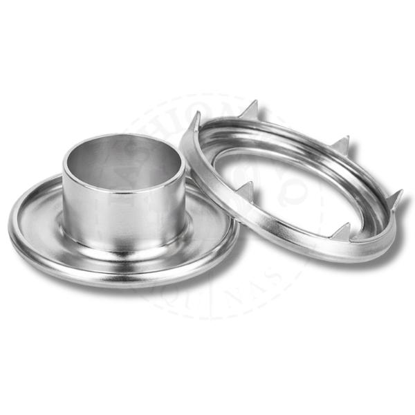 Ilhós Nº4 com Garra Alumínio - Cor Níquel 6 Unidades