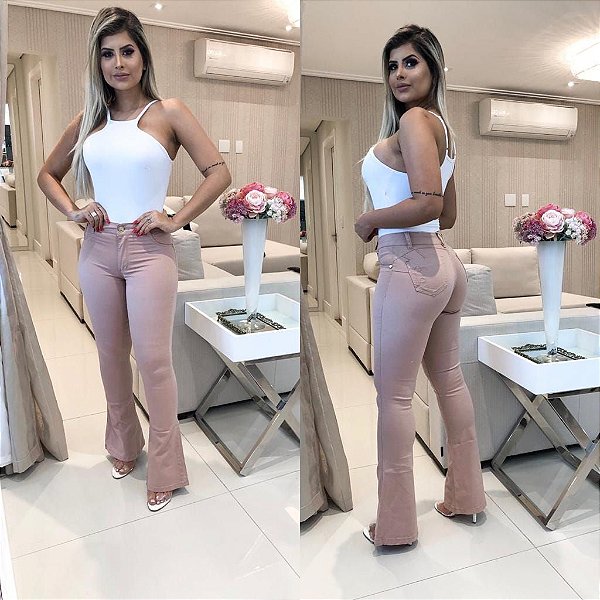 calca jeans rose