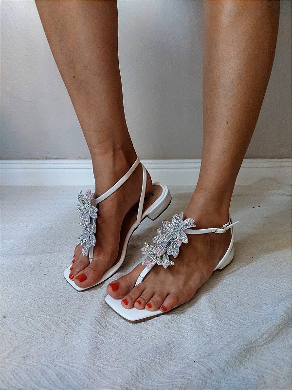 SANDALIA FLOR TRIPLA STRASS