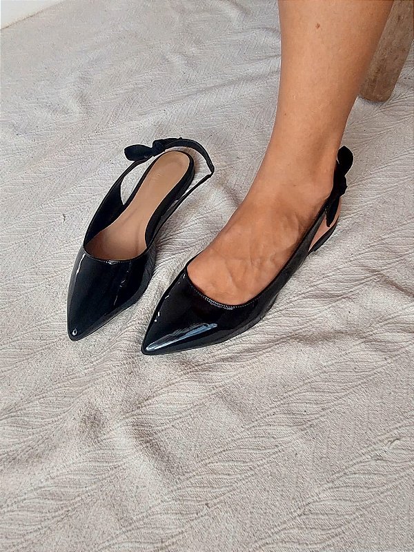 SLINGBACK CIBELE PRETO VERNIZ