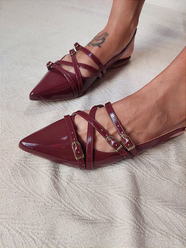 SLINGBACK BRUNA MARSALA VERNIZ