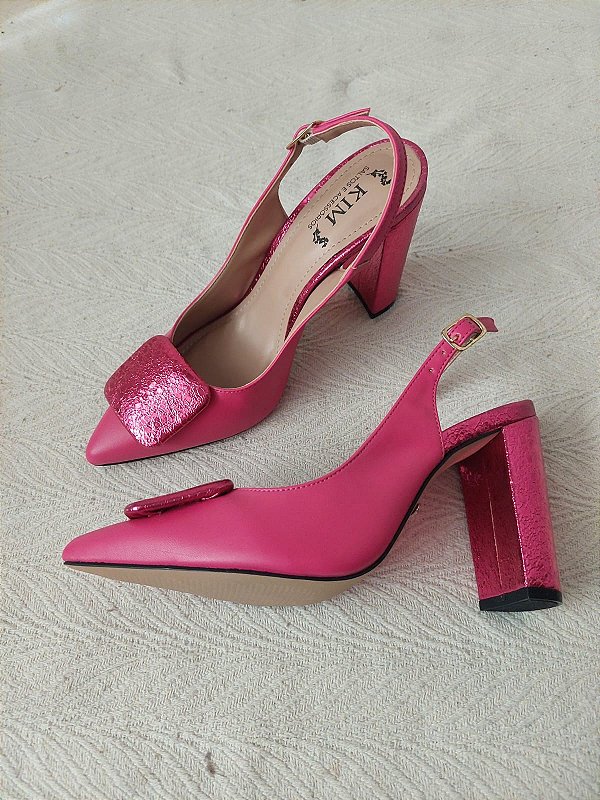 SCARPIN CLOE PINK SALTO BLOCO