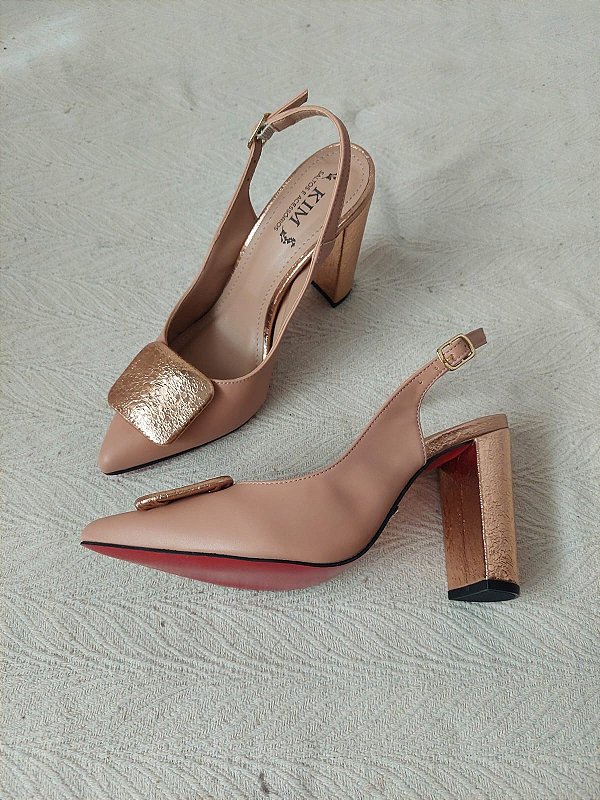 SCARPIN CLOE NUDE SALTO BLOCO