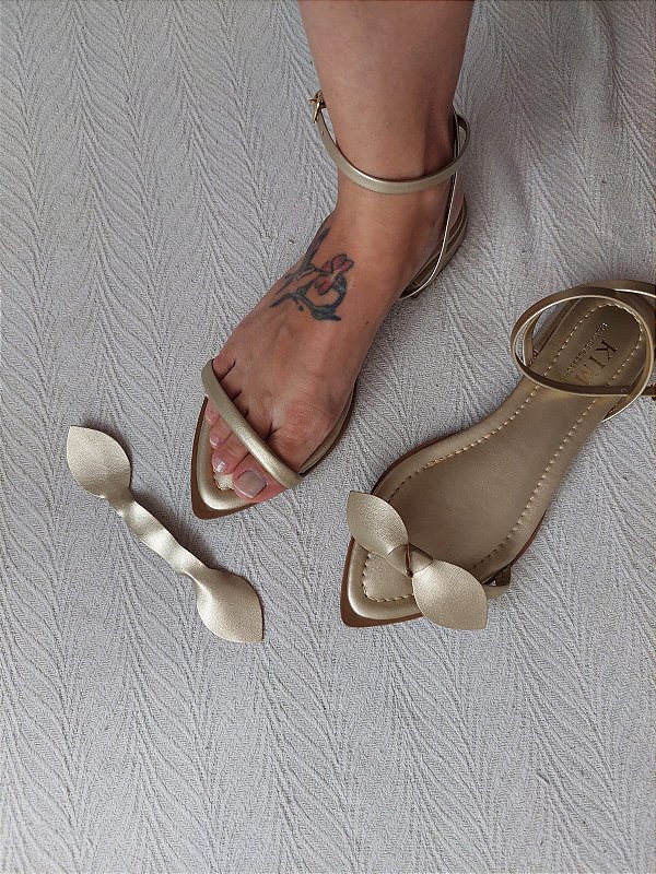 SANDALIA PANDORA OURO FOSCO