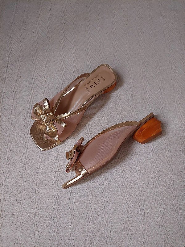 TAMANCO ARETA COURO TELA DOURADO