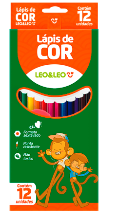 LÁPIS DE COR LEO&LEO 12 CORES