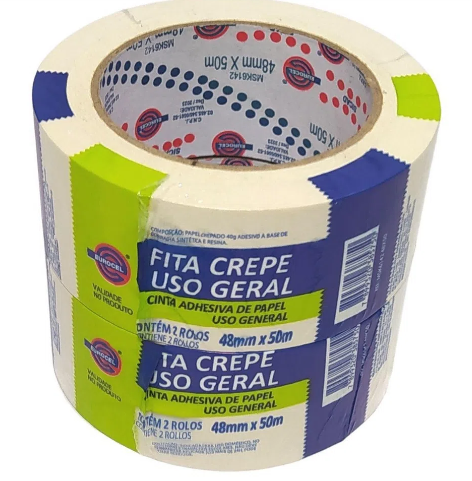Fita Crepe 48X50 Eurocell Pct c/ 2 Unid