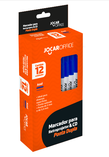 Marcador para Retroprojetor Azul Caixa com 12 unid Jocar