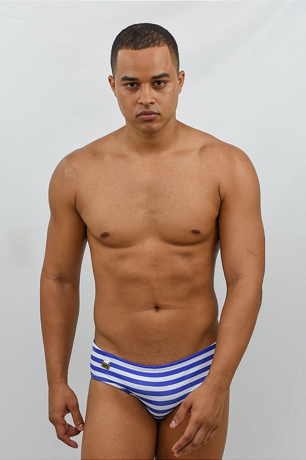 Sunga Slim Listrada Azul MenF5