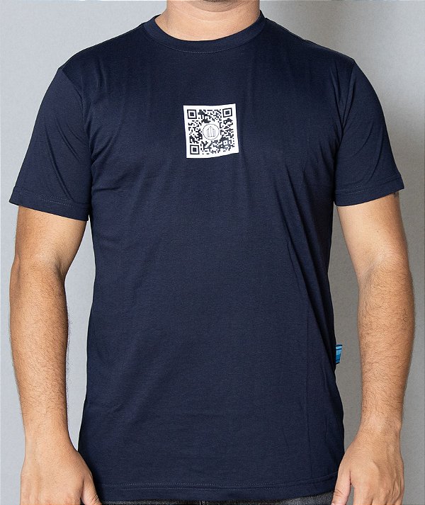 Camiseta BTB QRcode Azul Marinho Malha Fio 40