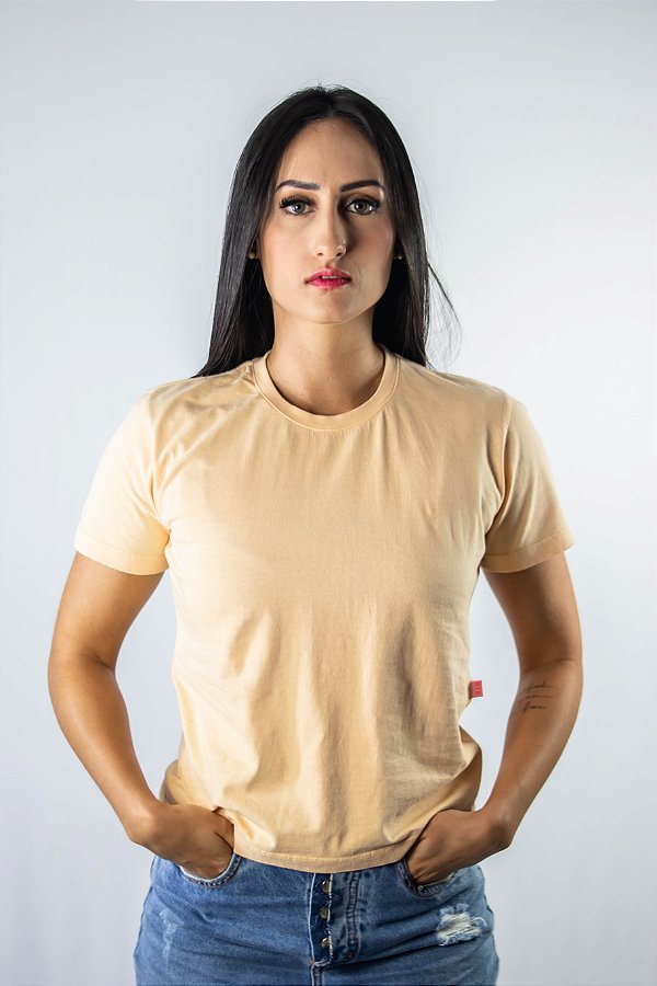 Camiseta BTB Simple Pêssego FEMININA Malha Fio 30
