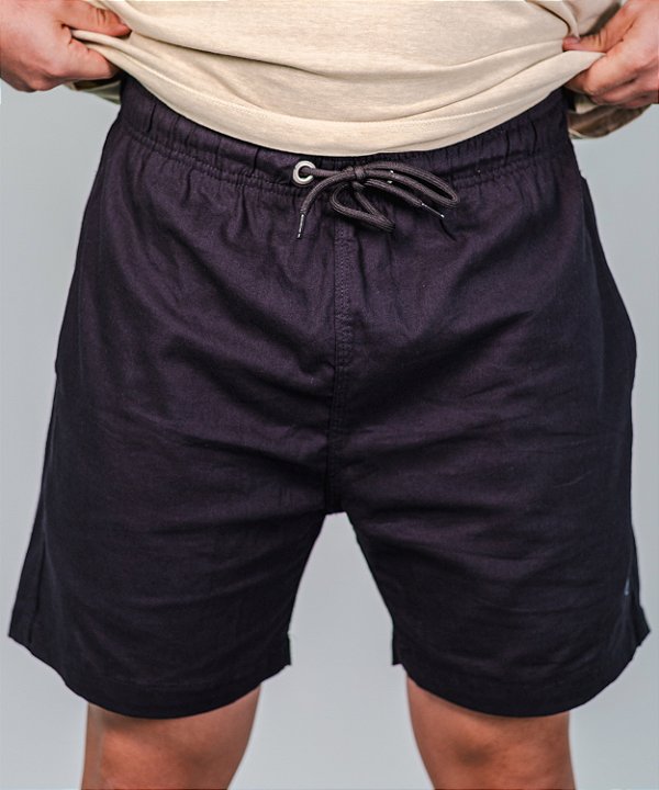 Shorts Linho BTB Preto