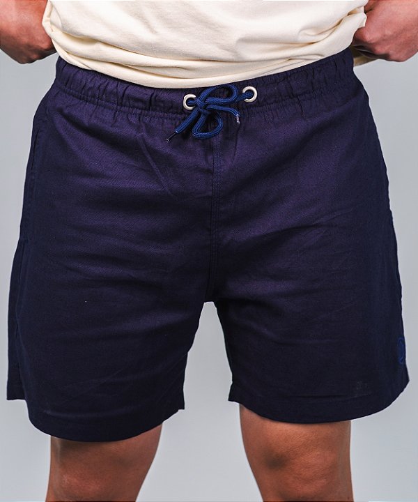 Shorts Linho BTB Azul Marinho