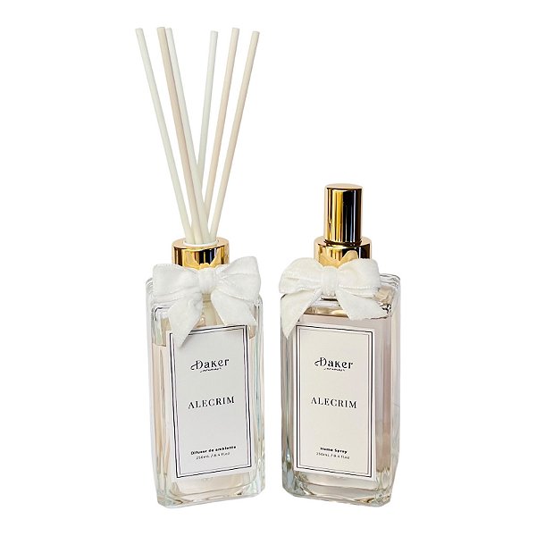 Kit DIFUSOR DE VARETAS e HOME SPRAY ALECRIM -250 ML