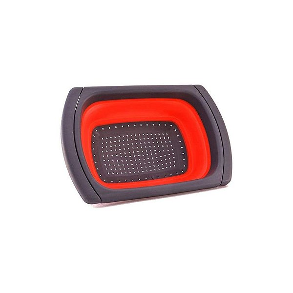 Escorredor Retrátil Com Alça Silicone e Plástico