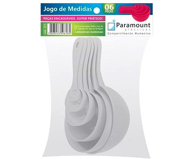 Colheres Medidoras 6 pçs Plásticas