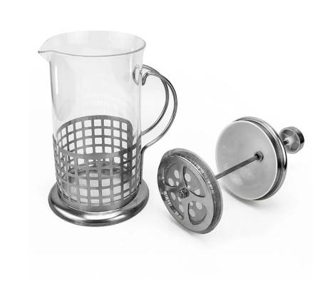 Cafeteira Prensa Francesa Café Aço Inox e Vidro 800ml