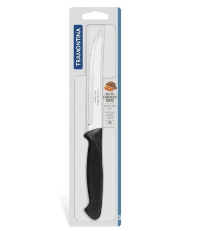 Faca Churrasco Aço Inox Preto 5 polegadas Tramontina
