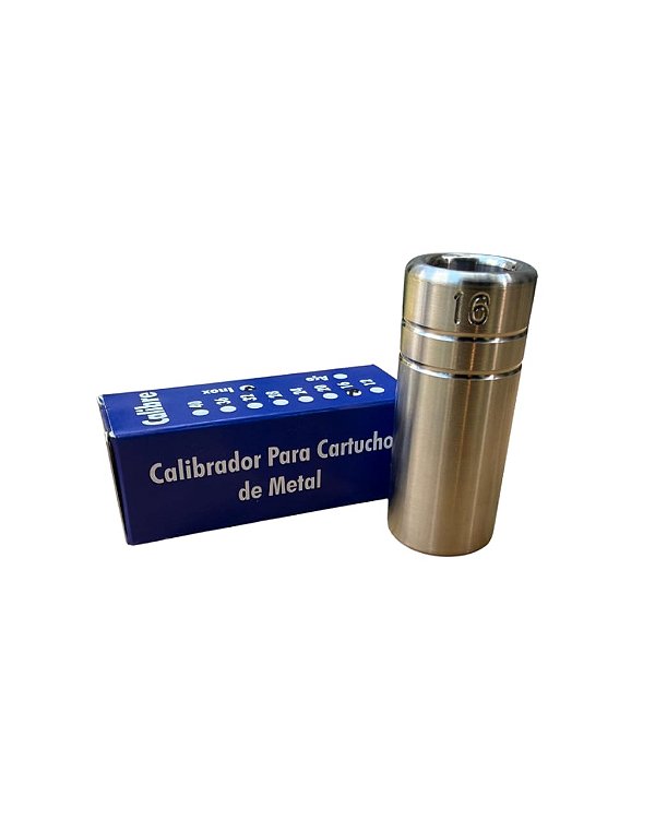 Calibrador de Cartuchos de Metal CALIBRE 16 em Aço Inox