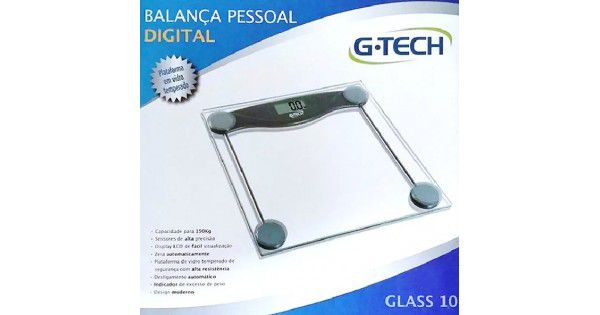 BALANÇA DIGITAL G-TECH MODELO GLASS 10