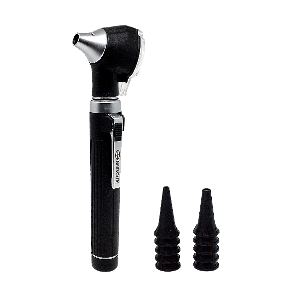 MINI OTOSCOPIO MISSOURI PRETO FIBRA OTICA