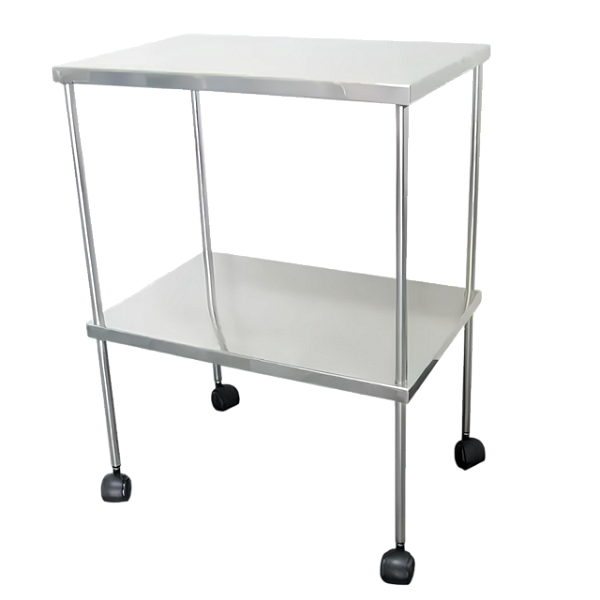 Mesa aux 0,40x0,60x0,80 - Inox c/ rodas