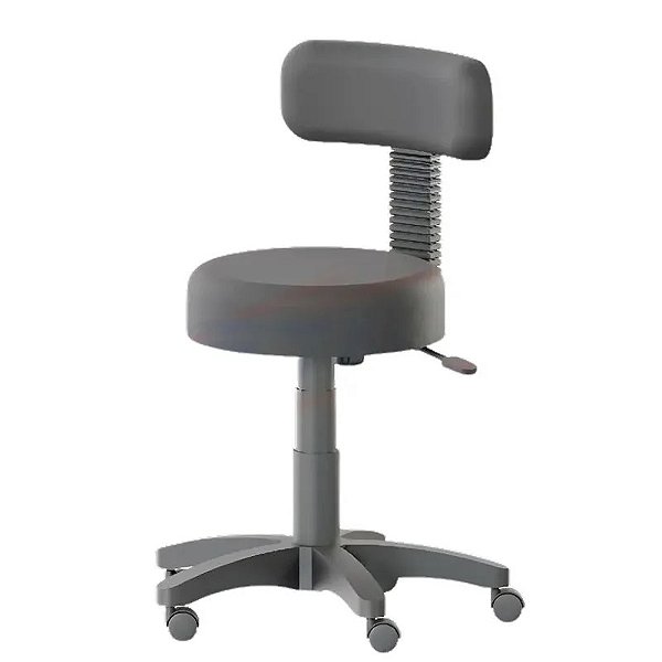 Banco Giratorio a gas c/ enc base nylon - Estof. Preto