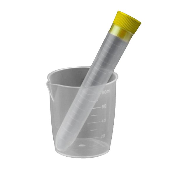 KIT URINA TUBO PP 12ML TAMPA AMARELA NÃO ESTERIL, PACOTE COM 150UND