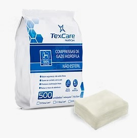 COMPRESSA DE GAZE HIDROFILA NAO ESTERIL 500 UN, 9 FIOS - TexCare Healthcare