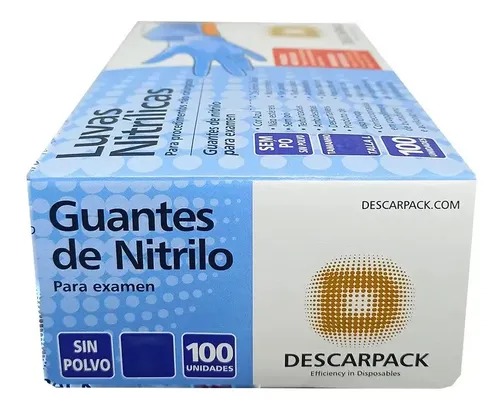 LUVA NITRILICA SEM PO P AZUL DESCARPACK