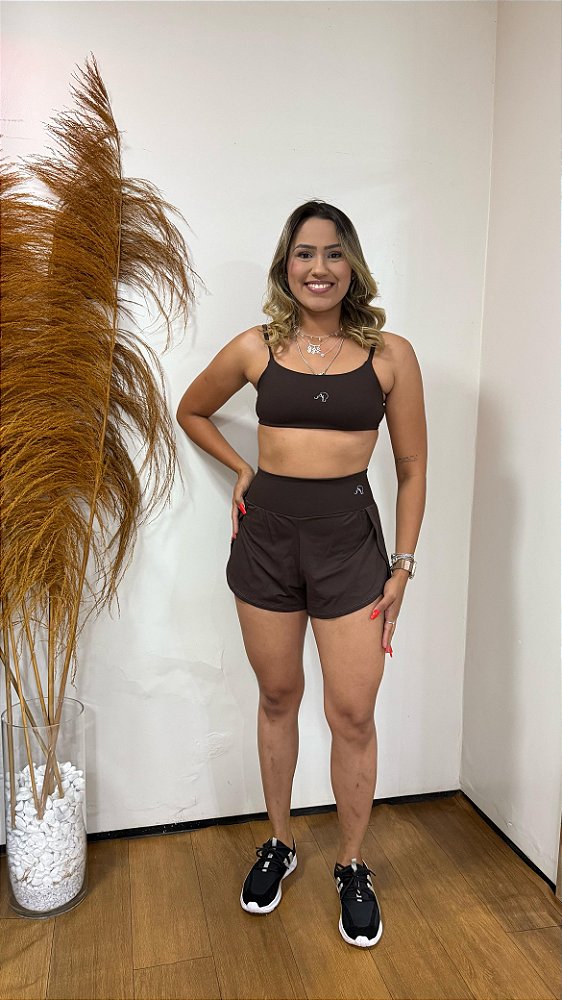 SHORT PACE MARROM - AL FITNESS