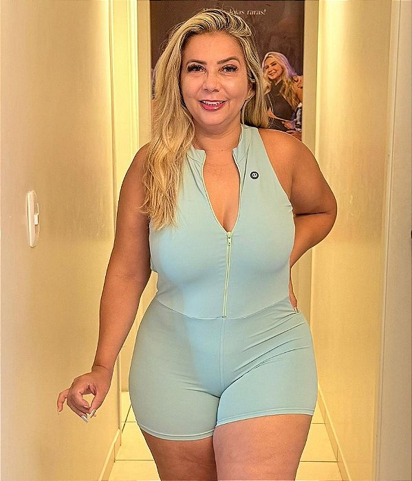 Macaquinho AL- SLIM ( Poliamida Premium) Verde Agua