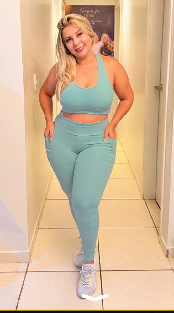 LEGGING CROSSOVER SCULPT VERDE AGUA - AL