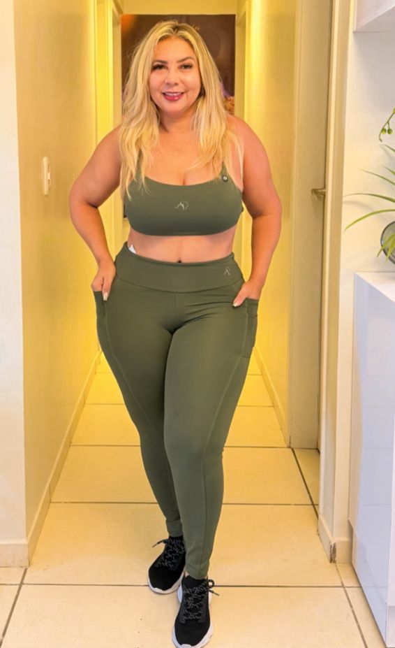 LEGGING CROSSOVER SCULPT VERDE MILITAR - AL