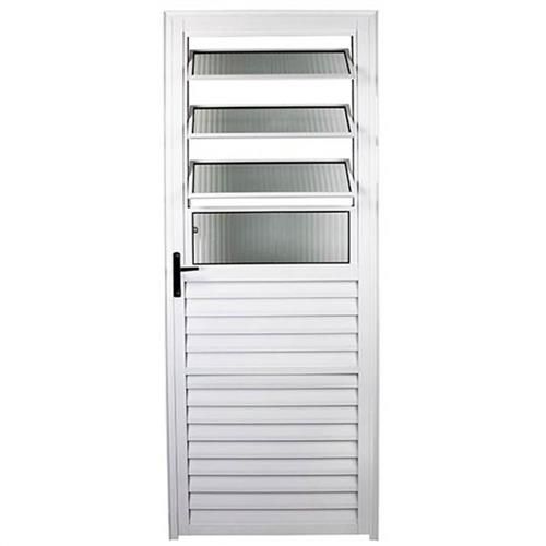 Porta Aluminio Basculante 0,80 X 210 Branco Esquerda Reli