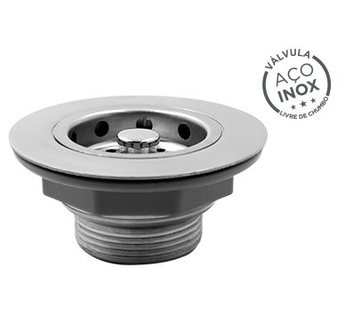Valvula Pia Americana 3-1/2'' Aço Inox V14016 Vit