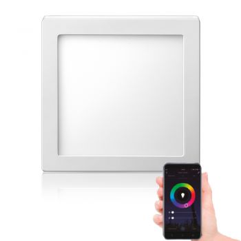 Painel Led Sobrepor Quadrado 18W Smart Alexa Google Elgin