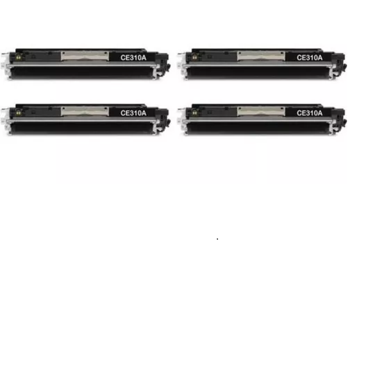 Kit com 4 Toner Compatíveis para Impressora HP- Ce310a Cp1025