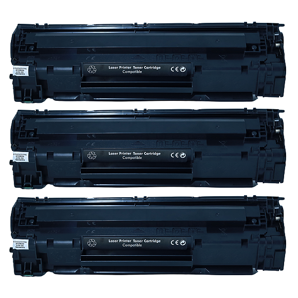 Kit com 3 Toner Compatíveis para Impressora HP M1132 MFT CE285A