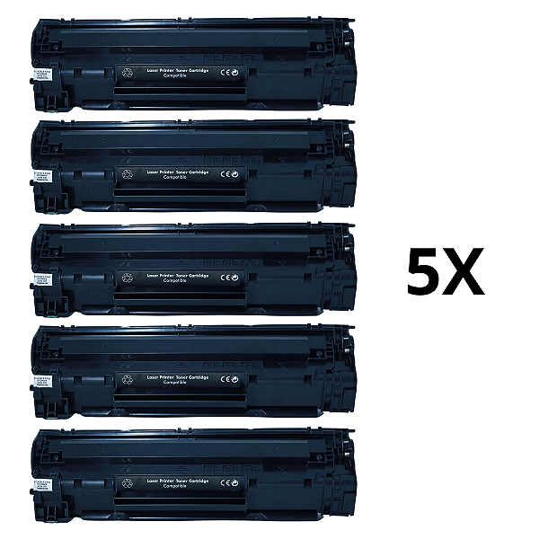 Kit com 5 Toner Compatíveis para HP-Ce285a 85a Ce-285a P1102w M1132 M1212