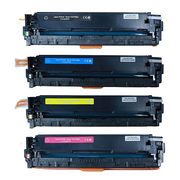 Kit com 4 Toner Compatíveis para Impressora HP CB540/CB541/cCB542/cCB543