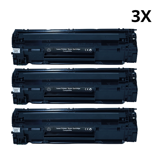 Kit com 3 Toner Compatíveis para HP-285 85a 35a 36a Para P1102w M1120 P1005